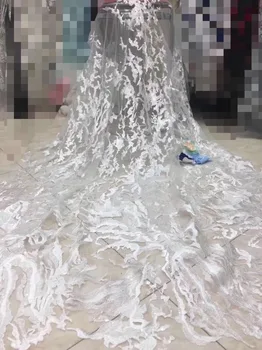 White French Lace Fabric High Quality African Tulle Embroidered Flower Net Lace Fabric For Wedding Dress
White French Lace Fabric High Quality African Tulle Embroidered Flower Net Lace Fabric For Wedding Dress