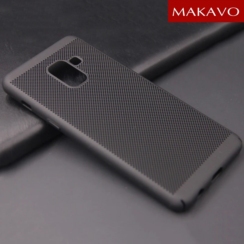 Чехол MAKAVO для samsung Galaxy A8 2018 с полой защитой 360 тонкий матовый жесткий чехол на