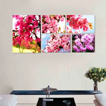 Pretty canvas painting cherry flower realist art prints combined modern art deco wall picture for living room lobby bedroom cafe
Pretty canvas painting cherry flower realist art prints combined modern art deco wall picture for living room lobby bedroom cafe