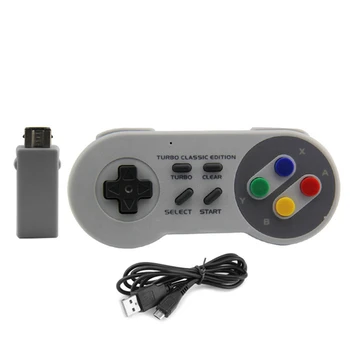 Wireless Gamapad Controller 2.4G for SNES / SNES/ Wii Classic Mini Edition Console 14 Button Built-in 3.7V/200mA Lithium Battery
Wireless Gamapad Controller 2.4G for SNES / SNES/ Wii Classic Mini Edition Console 14 Button Built-in 3.7V/200mA Lithium Battery