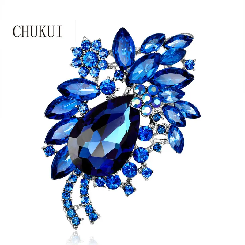CHUKUI Plant Flower Brooches For Women Crystal Brooch Royal Blue Rhinestone Bouquet Wedding Accessories Jewelry
CHUKUI Plant Flower Brooches For Women Crystal Brooch Royal Blue Rhinestone Bouquet Wedding Accessories Jewelry