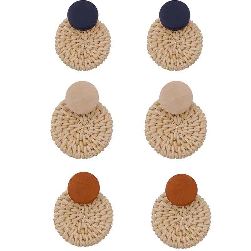 New Handmade Wooden Straw Weave Rattan Earring Brown Vine Braid Geometric Big Round Drop Earrings For Women Jewelry Gift
New Handmade Wooden Straw Weave Rattan Earring Brown Vine Braid Geometric Big Round Drop Earrings For Women Jewelry Gift