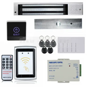DIYSECUR 125KHz RFID Reader No Keypad Controller + Magnetic Lock Door Access Control Security System