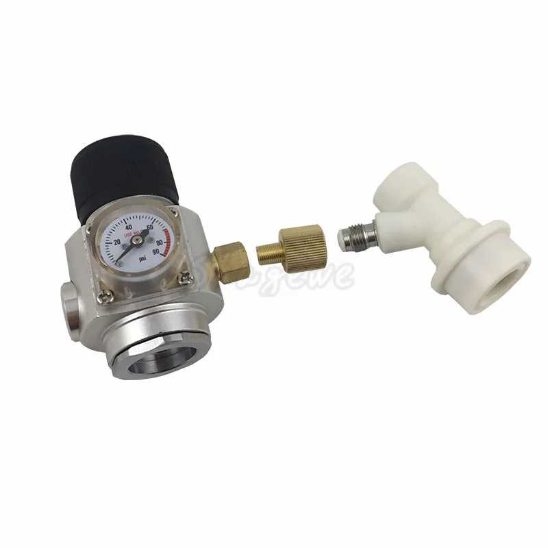 0~90PSI Mini CO2 Gas Regulator 38 Thread With Corny keg ball lock disconnect for beer tap,homebrew GAS regulator (1)
