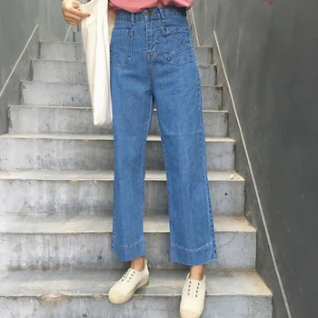 Basic Jeans woman Vintage Mom Fit with High Waist Jeans Femme for Women Washed Blue Denim straight Jeans Classic female Pants
Basic Jeans woman Vintage Mom Fit with High Waist Jeans Femme for Women Washed Blue Denim straight Jeans Classic female Pants
