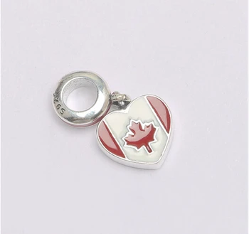 925 sterling Silver canada flag silver dangle charm maple Beads Fit Bracelets National Day gift
925 sterling Silver canada flag silver dangle charm maple Beads Fit Bracelets National Day gift