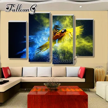 FULLCANG diy 4pcs diamond painting "parrot bird" 3d mosaic cross stitch animal embroidery full square drill decor gift G1252 
FULLCANG diy 4pcs diamond painting "parrot bird" 3d mosaic cross stitch animal embroidery full square drill decor gift G1252
