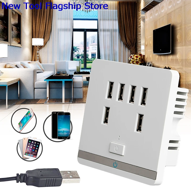 3.4A 6 Port USB Wall Charger Outlet Power Receptacle Socket Plate Panel Switch for switch
3.4A 6 Port USB Wall Charger Outlet Power Receptacle Socket Plate Panel Switch for switch