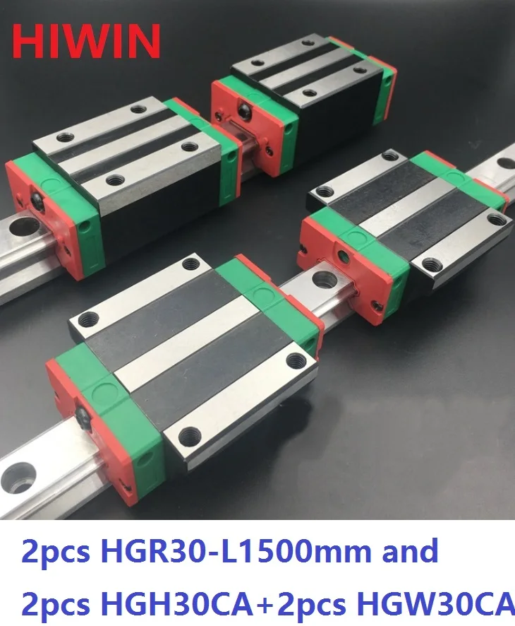 

2pcs 100% original Hiwin linear guide rail HGR30 -L 1500mm + 2pcs HGH30CA and 2pcs HGW30CA/HGW30CC linear block CNC router