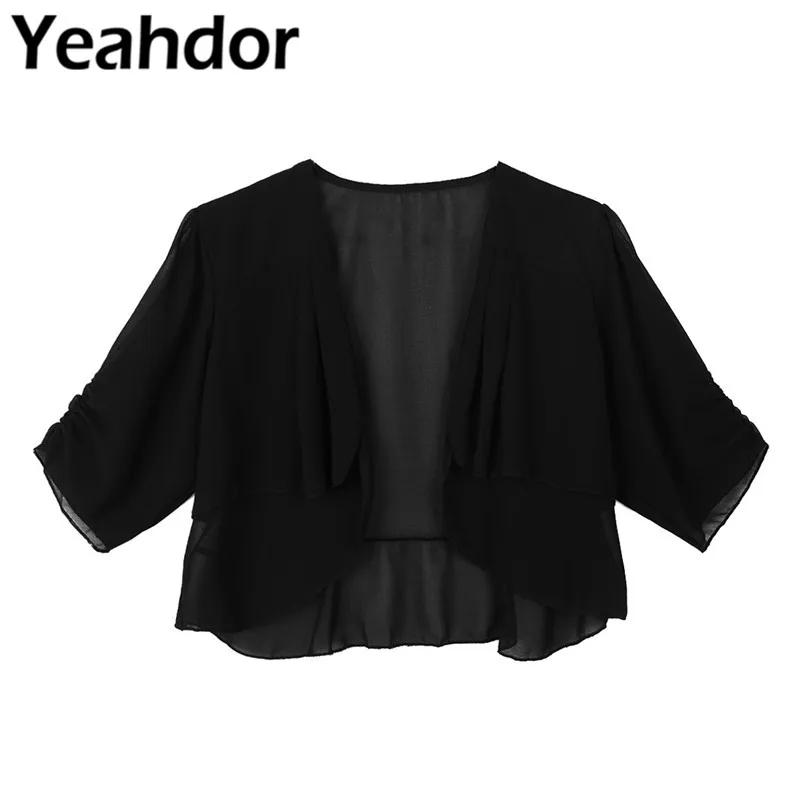 for Wedding Pageant Party Cocktail Vestidos Womens Chiffon Half Sleeve Open Front Sheer Bolero Shrug Shawl Cropped Cardigan Top
for Wedding Pageant Party Cocktail Vestidos Womens Chiffon Half Sleeve Open Front Sheer Bolero Shrug Shawl Cropped Cardigan Top