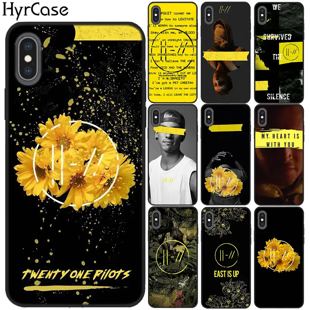 Hyrcase Twenty 1 パイロット 21 パイロットソフト Tpu 黒シリコンケースカバー Iphone 11 プロマックス 8 7 6 6s プラス X 5 5s Se Xs Xr Xs 最大 Gooum