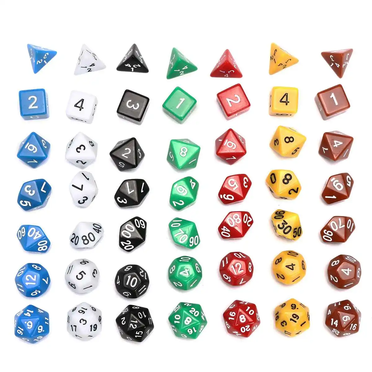 7set 49pcs Acrylic Polyhedral Dice D4 D6 D8 D10 D% D12 D20 Dice With Bag for Dungeons and Dragons DND RPG MTG Games
7set 49pcs Acrylic Polyhedral Dice D4 D6 D8 D10 D% D12 D20 Dice With Bag for Dungeons and Dragons DND RPG MTG Games