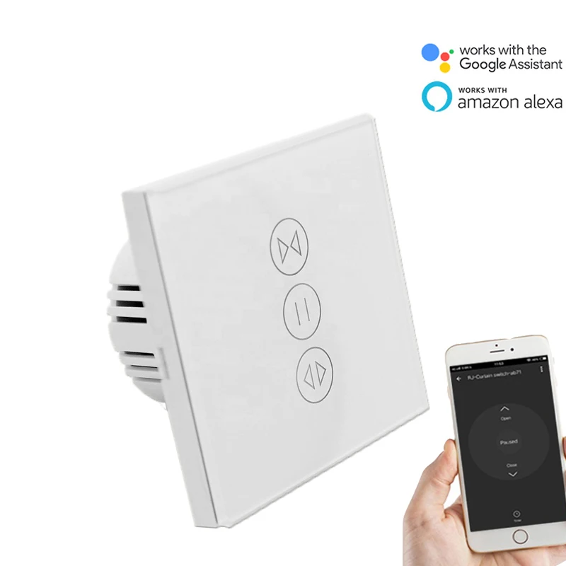 EU Wireless Remote Control Curtain Switches Work with Google/Alexa,Touch Curtain Switch for Electric Shutter/Curtain AC Motor
EU Wireless Remote Control Curtain Switches Work with Google/Alexa,Touch Curtain Switch for Electric Shutter/Curtain AC Motor