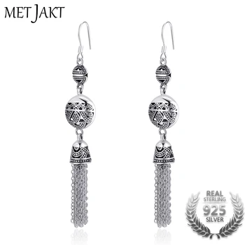 MetJakt Classic Bohemia Real 925 Sterling Silver Vintage Drop Earrings for Women Retro Ethnic Style Hook Earring Jewelry
MetJakt Classic Bohemia Real 925 Sterling Silver Vintage Drop Earrings for Women Retro Ethnic Style Hook Earring Jewelry