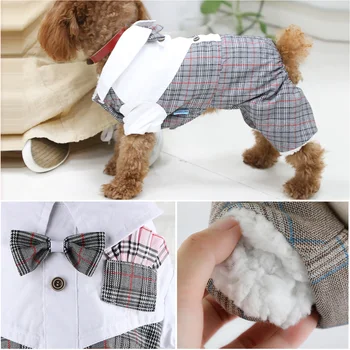 Autumn and winter season stripe suit dog clothes Teddy four clothes poodle puppy pet clothes
Autumn and winter season stripe suit dog clothes Teddy four clothes poodle puppy pet clothes