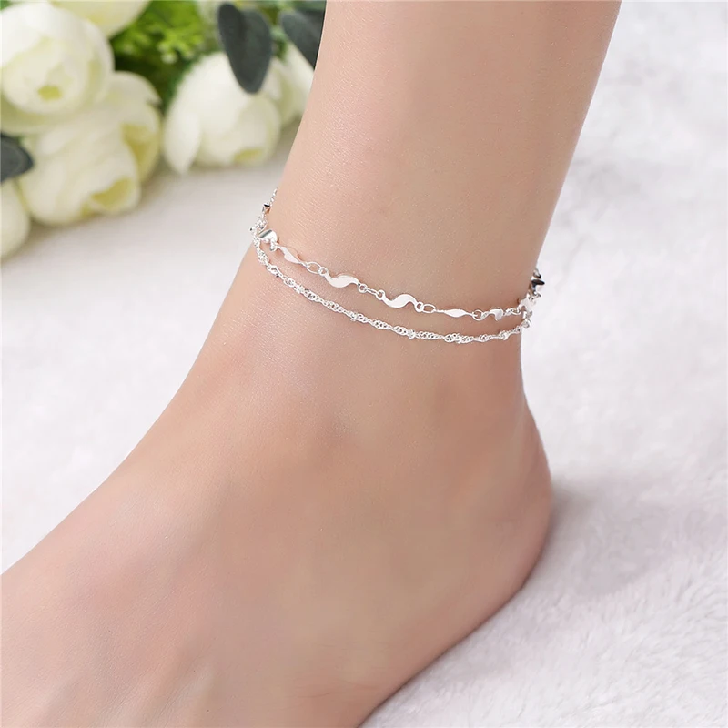 Korea Brand Summer Jewelry 925 Silver Simple Shiny Wave Chain Anklets for Women Girls Beach Party Foot Bracelets 2B157
Korea Brand Summer Jewelry 925 Silver Simple Shiny Wave Chain Anklets for Women Girls Beach Party Foot Bracelets 2B157
