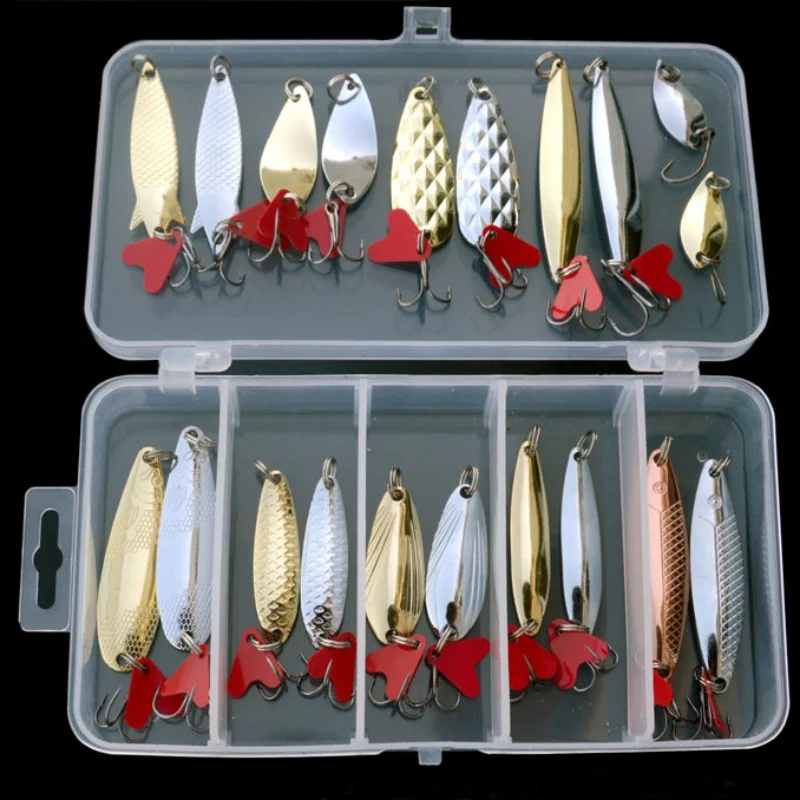 20pcs/set Mixed Colors Fishing Lures Spoon Bait Metal Lure Kit Hard Bait Fresh Water Bass Pike Bait
20pcs/set Mixed Colors Fishing Lures Spoon Bait Metal Lure Kit Hard Bait Fresh Water Bass Pike Bait