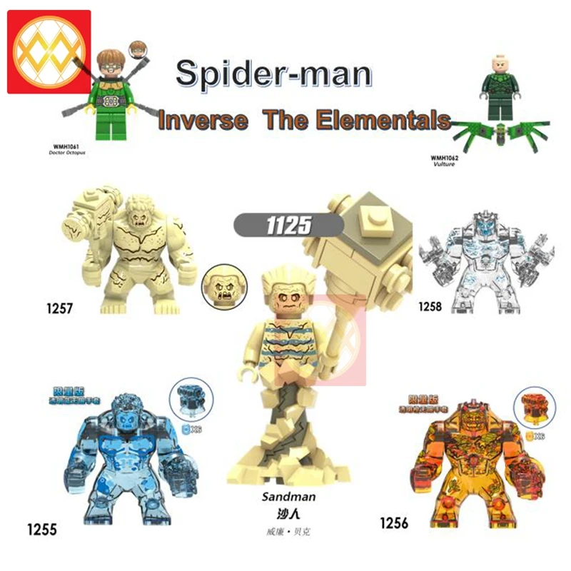 Spider-man Inverse The Elementals XH1255-1258 Mysterio Far from home Dr Octopus Vulture Lizard Building Blocks Toys for children
Spider-man Inverse The Elementals XH1255-1258 Mysterio Far from home Dr Octopus Vulture Lizard Building Blocks Toys for children