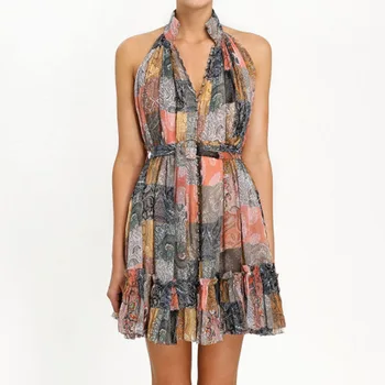 New Bohemian Dresses Luxury Printed Mini Beach Vestidos 2019 Designer Summer Sundress Sleeveless Ladies Ruffles Sashes Dresses
New Bohemian Dresses Luxury Printed Mini Beach Vestidos 2019 Designer Summer Sundress Sleeveless Ladies Ruffles Sashes Dresses