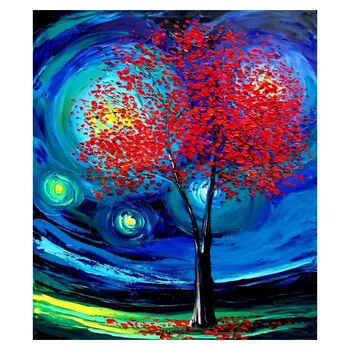 Modern painting on canvas red tree at nightfall on oil canvas for living room decor and wallpaper
Modern painting on canvas red tree at nightfall on oil canvas for living room decor and wallpaper