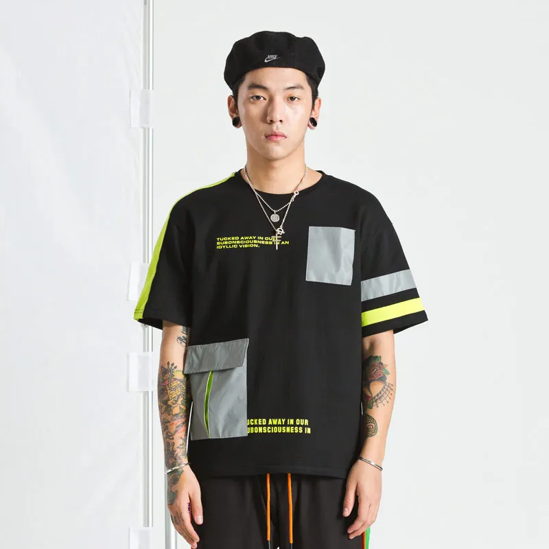 Multi-pocket bottoming shirt clothes silver-gray splicing t-shirt short-sleeved t-shirt
Multi-pocket bottoming shirt clothes silver-gray splicing t-shirt short-sleeved t-shirt