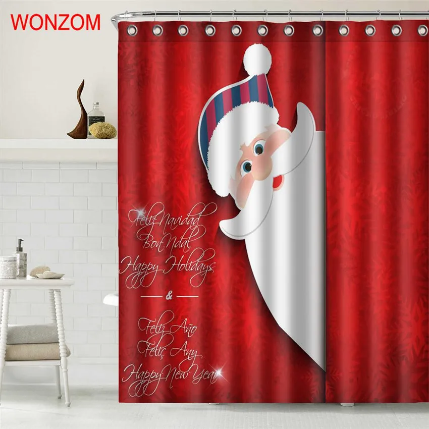 WONZOM 1Pcs Christmas Waterproof Shower Curtain Bathroom Decor Santa Claus Decoration Cortina De Bano 2017 Bath Curtain Gift
WONZOM 1Pcs Christmas Waterproof Shower Curtain Bathroom Decor Santa Claus Decoration Cortina De Bano 2017 Bath Curtain Gift