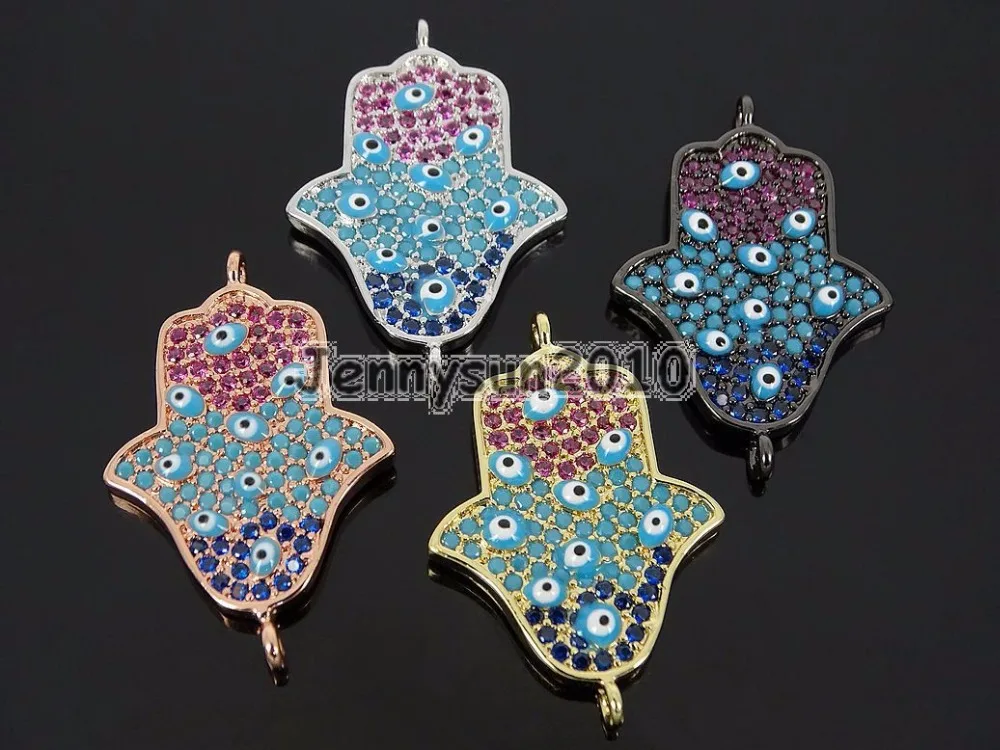 Colorful Zircon Gems Stones Pave Hamsa Hand #1 Bracelet Connector Charm Beads Silver Gold Rose Gold Gunmetal 10Pcs/Pack
Colorful Zircon Gems Stones Pave Hamsa Hand #1 Bracelet Connector Charm Beads Silver Gold Rose Gold Gunmetal 10Pcs/Pack