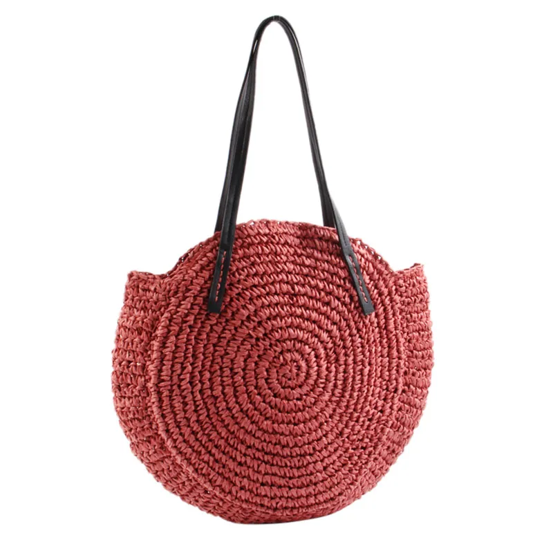 Women Shoulder Bag Straw Weave Round Handbag PU Leather Handle Casual Bags for Beach Travel LBY2018
Women Shoulder Bag Straw Weave Round Handbag PU Leather Handle Casual Bags for Beach Travel LBY2018