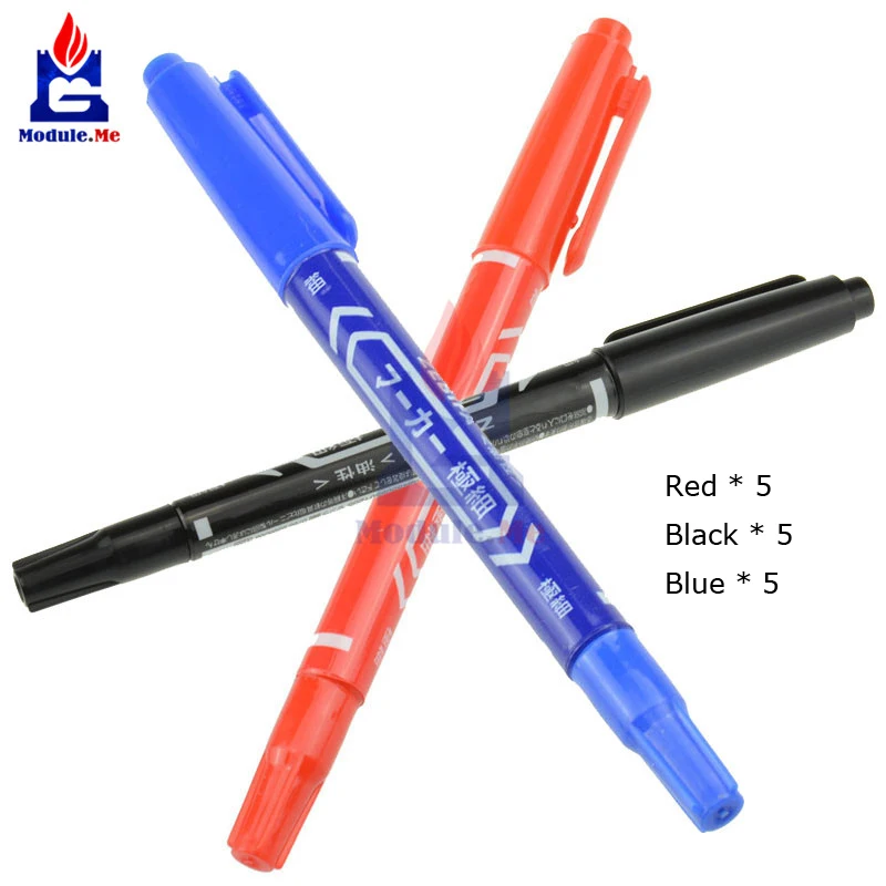 3SETS 15PCS CCL Anti-etching Circuit Board Ink Marker Double Pen For DIY PCB Repair CCL Printed Circuit Diagram Blue Black Red
3SETS 15PCS CCL Anti-etching Circuit Board Ink Marker Double Pen For DIY PCB Repair CCL Printed Circuit Diagram Blue Black Red