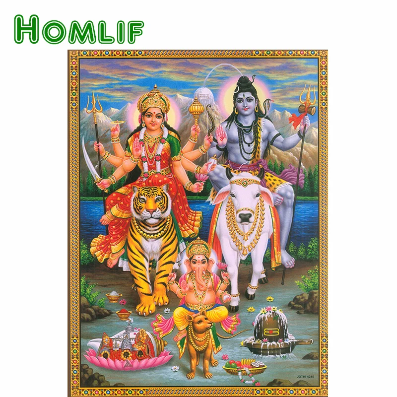 HOMLIF diy алмазная вышивка Shiva Ganesha 5D живопись крестиком 3D Алмазная мозаика украшение