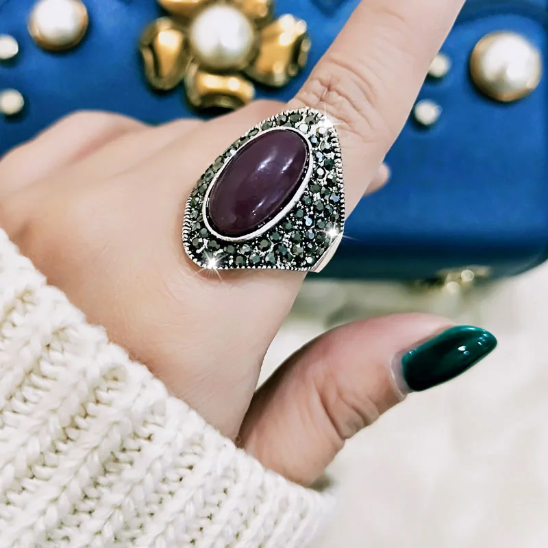 SINLEERY Vintage Unique Purple Opal Stone Rings For Women Antique Silver Color Black Cubic Zirconia Party Ring Jz164 SSC
SINLEERY Vintage Unique Purple Opal Stone Rings For Women Antique Silver Color Black Cubic Zirconia Party Ring Jz164 SSC