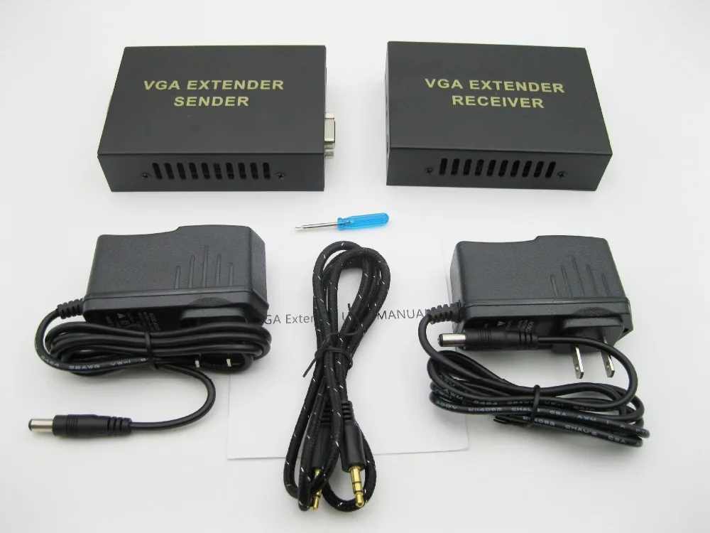 New 300m HD 1080P VGA UTP Extender 1x1Splitter with Audio over Cat5/5e/6 RJ45 ethernet cable support monitors projectors, HDTV
New 300m HD 1080P VGA UTP Extender 1x1Splitter with Audio over Cat5/5e/6 RJ45 ethernet cable support monitors projectors, HDTV