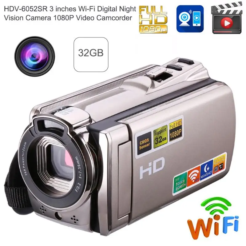ALLOET 1080P USB2.0 Smart Wireless Wifi DVR Night Vision Camera Video Recorder Digital Camcorder Digital IR Night Vision Camera
ALLOET 1080P USB2.0 Smart Wireless Wifi DVR Night Vision Camera Video Recorder Digital Camcorder Digital IR Night Vision Camera