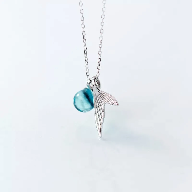 Mermaid Foam Bubble Design Necklace 925 Sterling Silver Mermaid Tail Blue Crystal Pendant Necklace for Women Elegant Jewelry
Mermaid Foam Bubble Design Necklace 925 Sterling Silver Mermaid Tail Blue Crystal Pendant Necklace for Women Elegant Jewelry