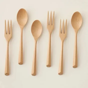 Natural Wood Dinnerware Set Handmade Salad Dinner Fork Desert Teaspoon Wooden Cutlery Set For Kids Kitchen Picnic Tableware Set
Natural Wood Dinnerware Set Handmade Salad Dinner Fork Desert Teaspoon Wooden Cutlery Set For Kids Kitchen Picnic Tableware Set