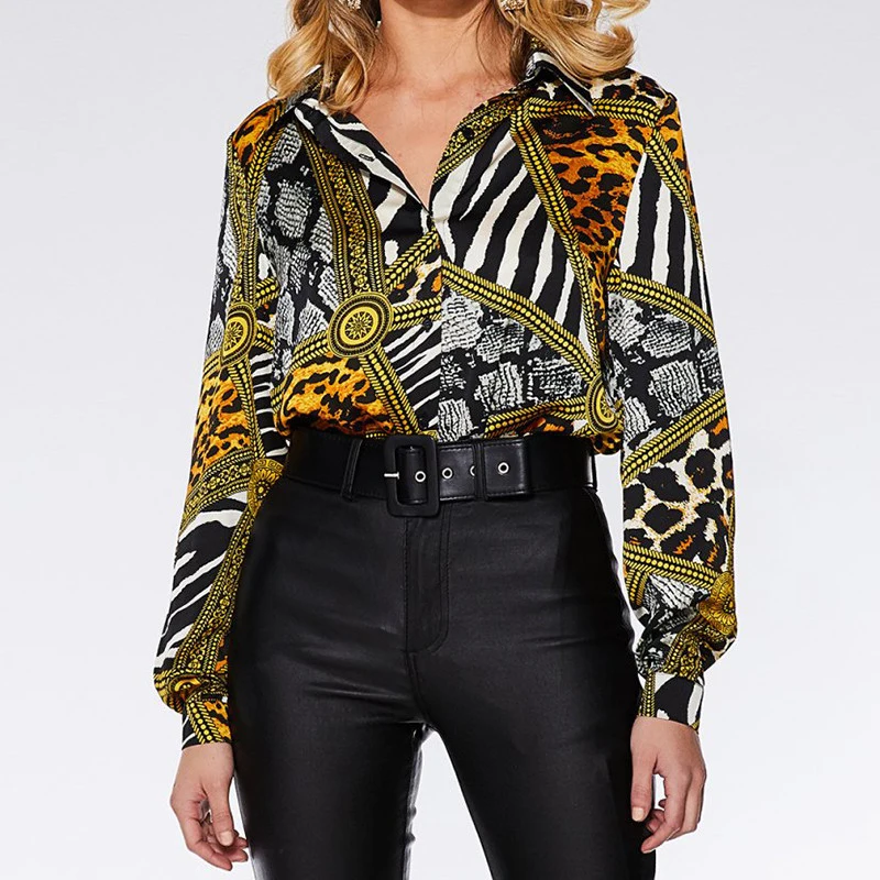 Women Chain Leopard Patchwork Casual Blouse Clothing 2019 Spring Fall Long Sleeve Elegant Button Down Shirt Ladies Tops Blouses
Women Chain Leopard Patchwork Casual Blouse Clothing 2019 Spring Fall Long Sleeve Elegant Button Down Shirt Ladies Tops Blouses