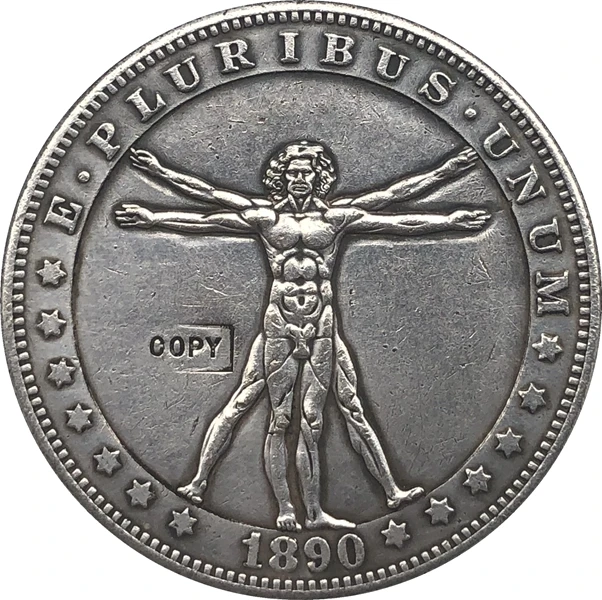 

Hobo Nickel 1890-CC USA Morgan Dollar COIN COPY Type 108