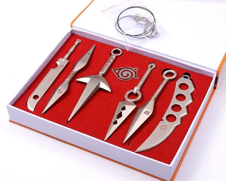 Naruto Weapons Swords Necklace Pendant Keychain 7pcs Set with Gift Box Collection
Naruto Weapons Swords Necklace Pendant Keychain 7pcs Set with Gift Box Collection