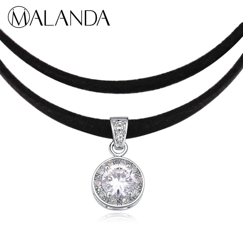 MALANDA Brand New Fashion Round Clear Zircon Choker Necklaces Pendants For Women Rope Chain Statement Necklaces Jewelry Gift
MALANDA Brand New Fashion Round Clear Zircon Choker Necklaces Pendants For Women Rope Chain Statement Necklaces Jewelry Gift