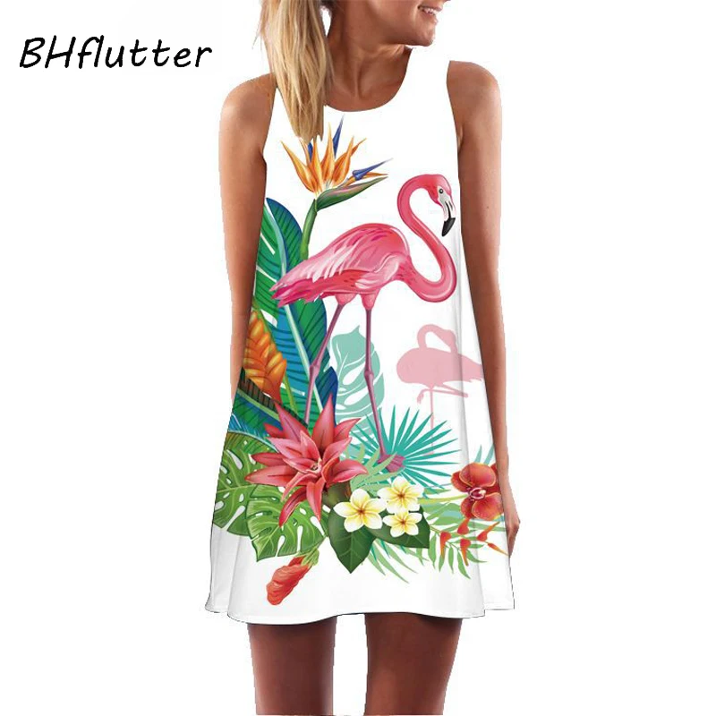 BHflutter Women Dress flamingo Print Casual Loose Mini Boho Dress Sundress Sleeveless Chiffon Summer Dress Sexy Beach Dresses
BHflutter Women Dress flamingo Print Casual Loose Mini Boho Dress Sundress Sleeveless Chiffon Summer Dress Sexy Beach Dresses