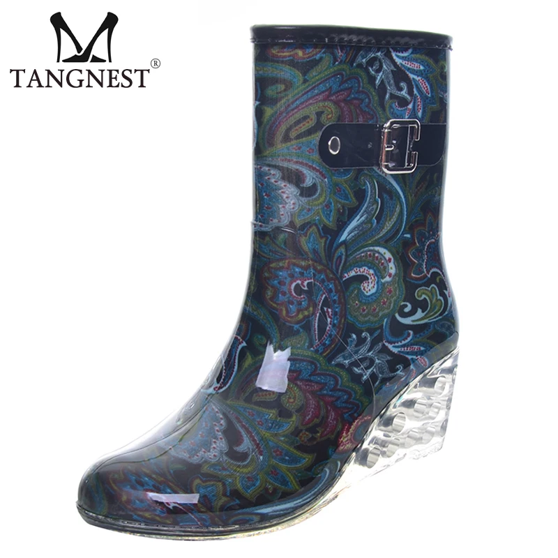 Tangnest 2019 Rain Boots Women Platform Rubber Boots Slip On Transparent Buckle Wedges Med Heels Ladies Fashion Shoes XWX4371
Tangnest 2019 Rain Boots Women Platform Rubber Boots Slip On Transparent Buckle Wedges Med Heels Ladies Fashion Shoes XWX4371