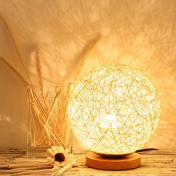 Bedroom bedside personality decoration creative dimmable LED night light wood twine rattan ball table lamp ball small table lamp
Bedroom bedside personality decoration creative dimmable LED night light wood twine rattan ball table lamp ball small table lamp