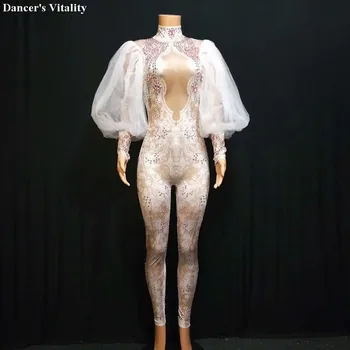 Colored Rhinestones One Piece Bodysuit pearl Elasticlong-sleeved adult stage costume Jumpsuit Stage Outfit Singer sexy clothing
Colored Rhinestones One Piece Bodysuit pearl Elasticlong-sleeved adult stage costume Jumpsuit Stage Outfit Singer sexy clothing