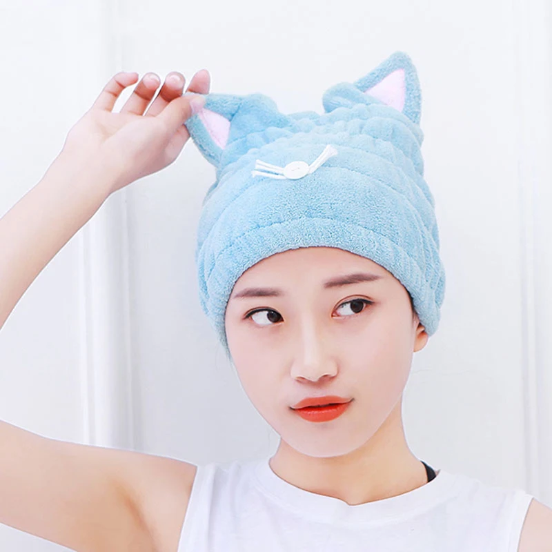 Hats Bath Caps Superfine Quickly Dry Hair Cap Bath Accessories Cute Cat Shower Cap For Hair Wrapped Towels Shower
Hats Bath Caps Superfine Quickly Dry Hair Cap Bath Accessories Cute Cat Shower Cap For Hair Wrapped Towels Shower