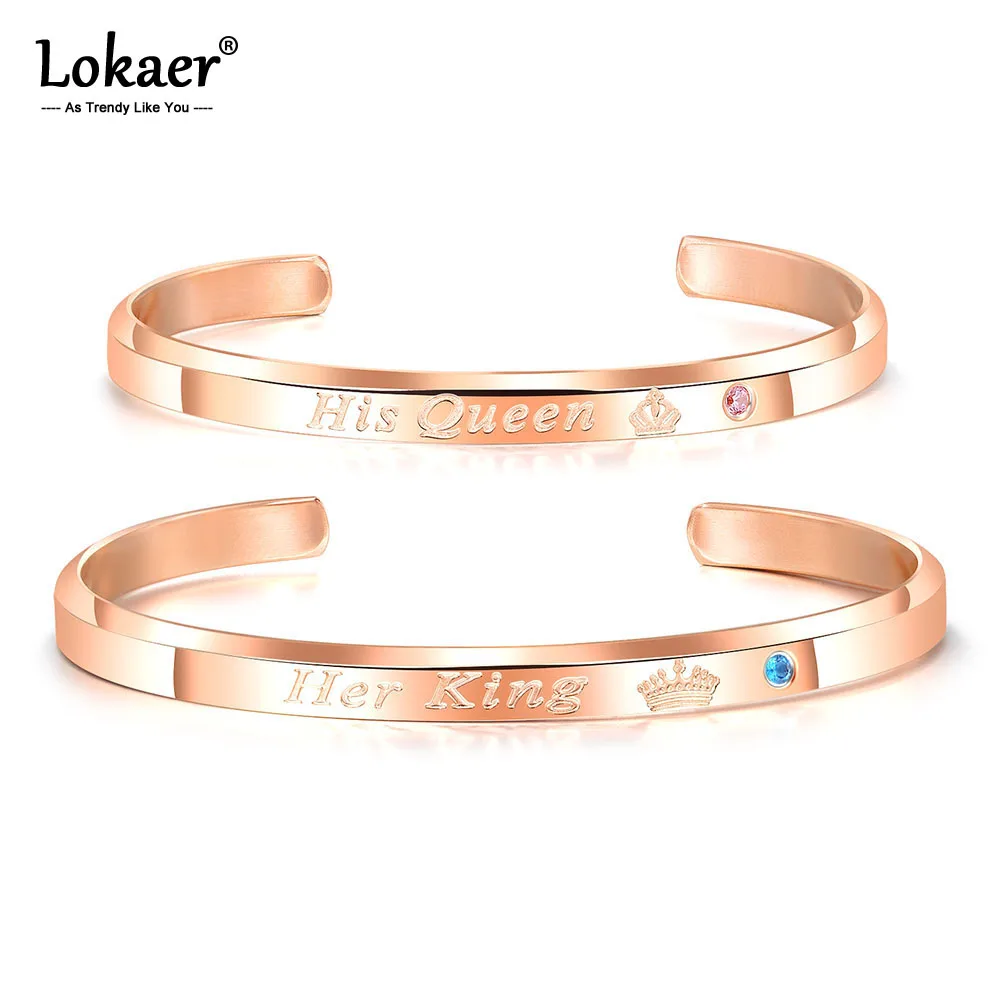 Lokaer Her King/His Queen Infinity Love Couple Stainless Steel Open Bangle Bracelet Fashion Lover's CZ Crown Bracelet OGH931R
Lokaer Her King/His Queen Infinity Love Couple Stainless Steel Open Bangle Bracelet Fashion Lover's CZ Crown Bracelet OGH931R