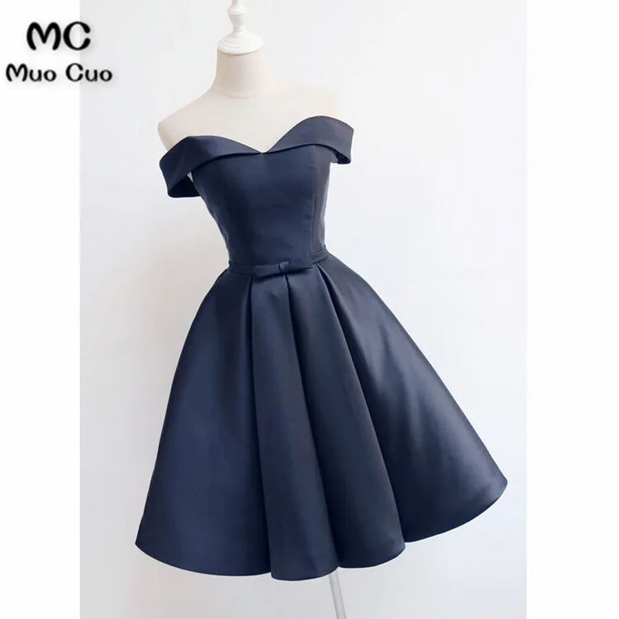 dark blue off shoulder dress