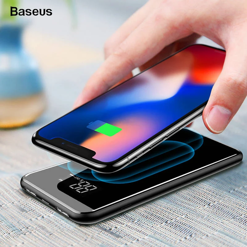 

Baseus 3 in 1 Phone Wireless Charger With Dual USB With Phone Stand Output 8000mAh Power Bank for iPhone X XS Max Samsung S9