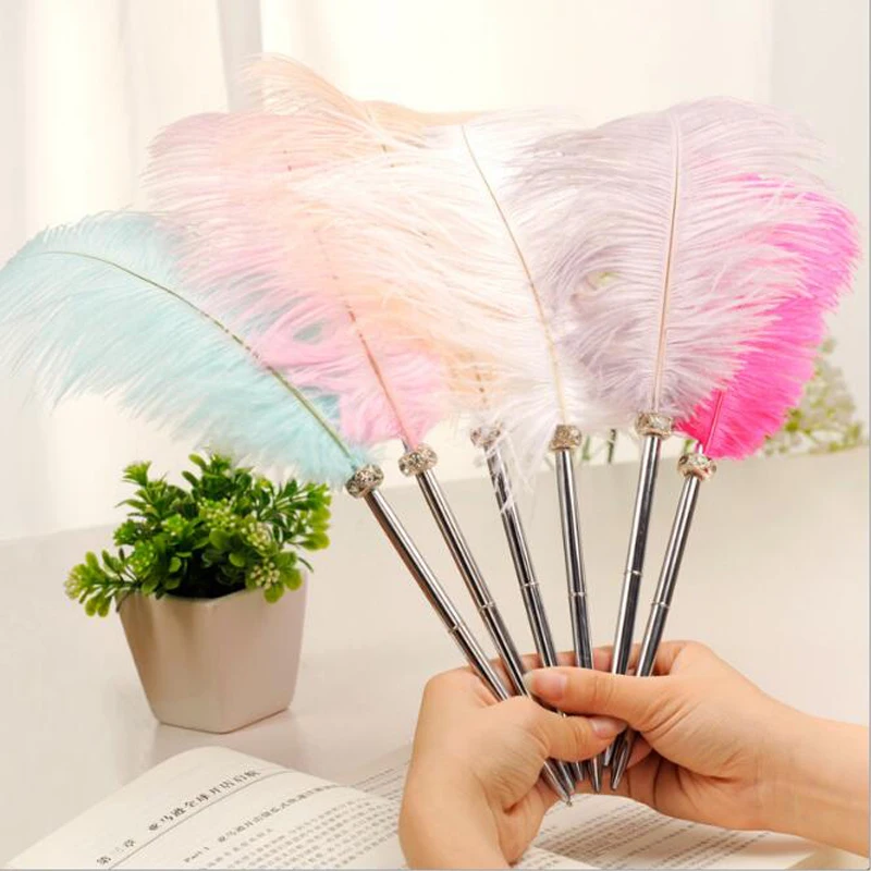 1PCS Feather Ballpoint Pen Ostrich Plush Cute 6 Color Office Signature Metal Pens Romantic Stationery Gift Office Supplies
1PCS Feather Ballpoint Pen Ostrich Plush Cute 6 Color Office Signature Metal Pens Romantic Stationery Gift Office Supplies