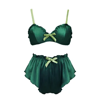 New product simulation silk lotus leaf detachable shoulder strap without bumps no steel ring brilet home bra set
New product simulation silk lotus leaf detachable shoulder strap without bumps no steel ring brilet home bra set