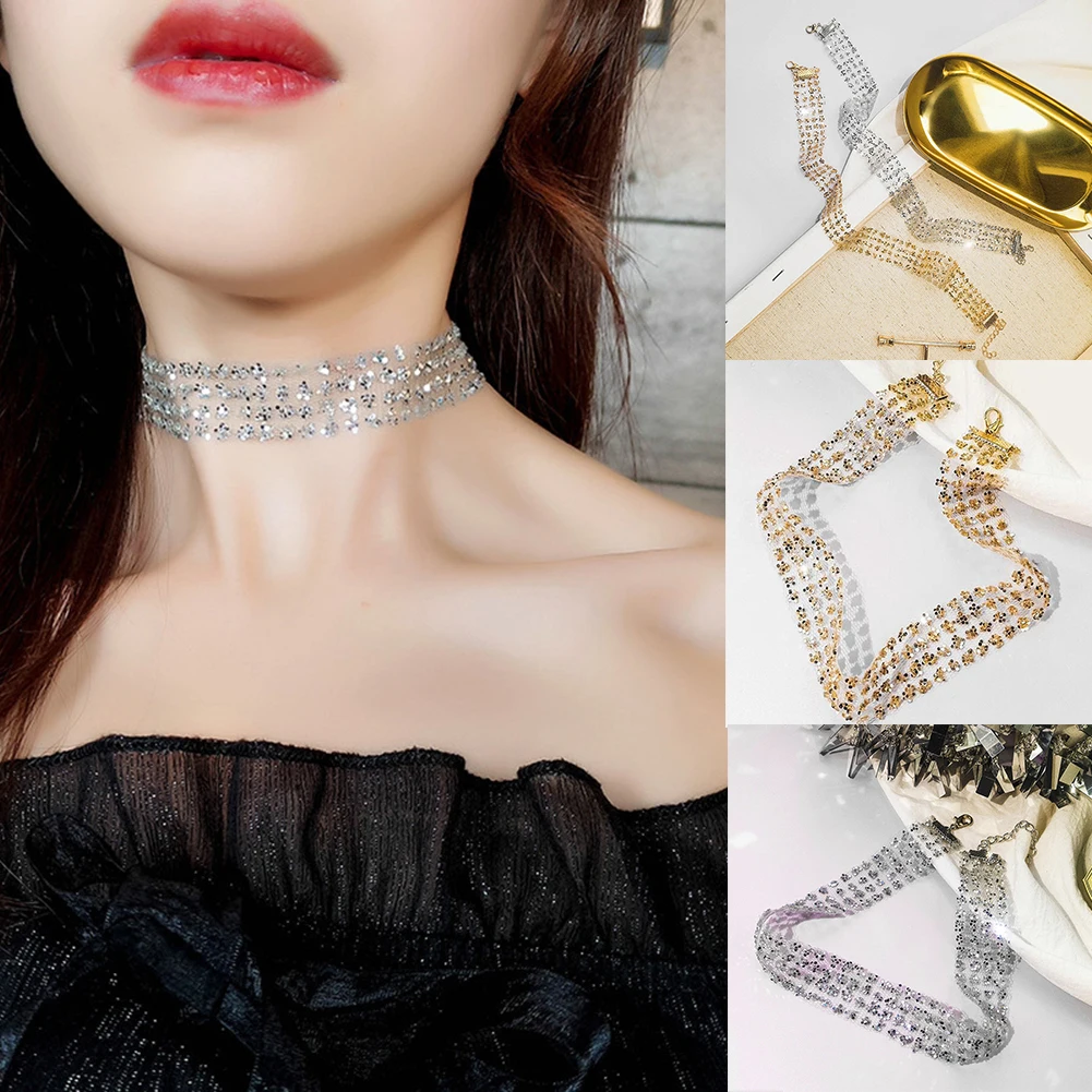 fashion Wide Metal Collar Choker Necklaces For Women Shiny Sequins Gauze Mesh Chocker Necklace Statement Nightclub Jewelry
fashion Wide Metal Collar Choker Necklaces For Women Shiny Sequins Gauze Mesh Chocker Necklace Statement Nightclub Jewelry